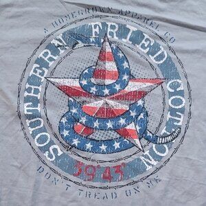 Southern Fried Cotton Grey Unisex Don't tread on me Long Sleeve T-shirt Medium